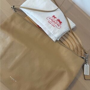 Coach Beige Leather Shoulder Bag